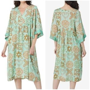 Floral Patterned Blue Dress